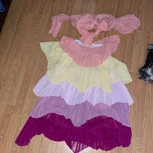 Two piece a top and a skirt